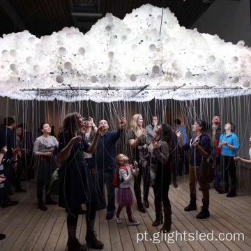 Projeto de design de shopping moderno grande lustre de plástico de balão luz pendente